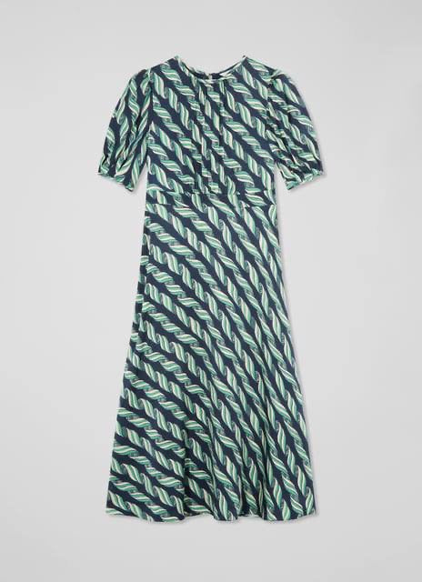 LKB Jem Ribbon-Print Viscose Midi Dress