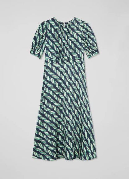 LKB Jem Ribbon-Print Viscose Midi Dress