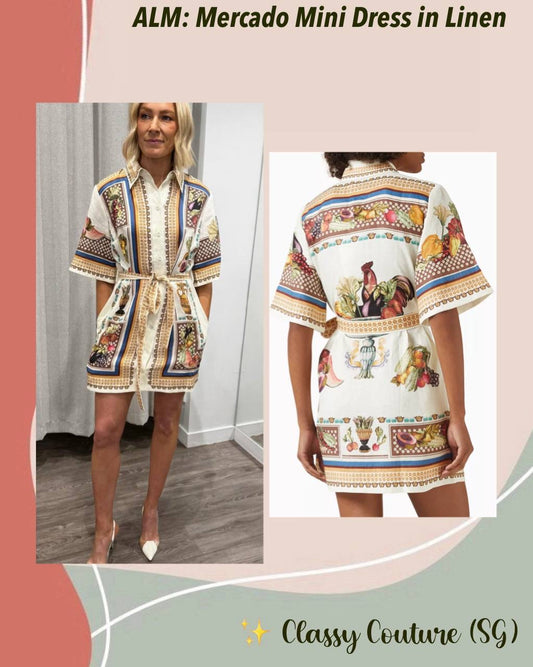 ALM Mercado Linen Shirtdress Mini Dress