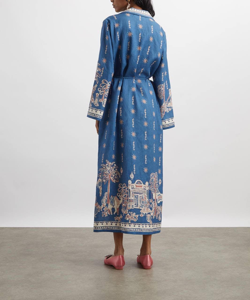 ALM Acacia Belted Linen Shirtdress Midi Dress