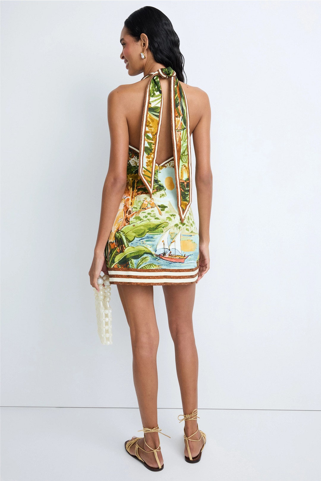 ALM Toucan Tango Halterneck Cotton Mini Dress