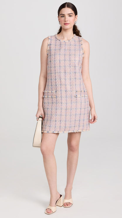 LA Florian Tweed Shift Mini Dress