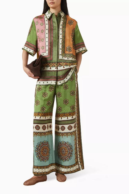 ALM Contina Printed Shirt | Pants | Jacquard Viscose Set