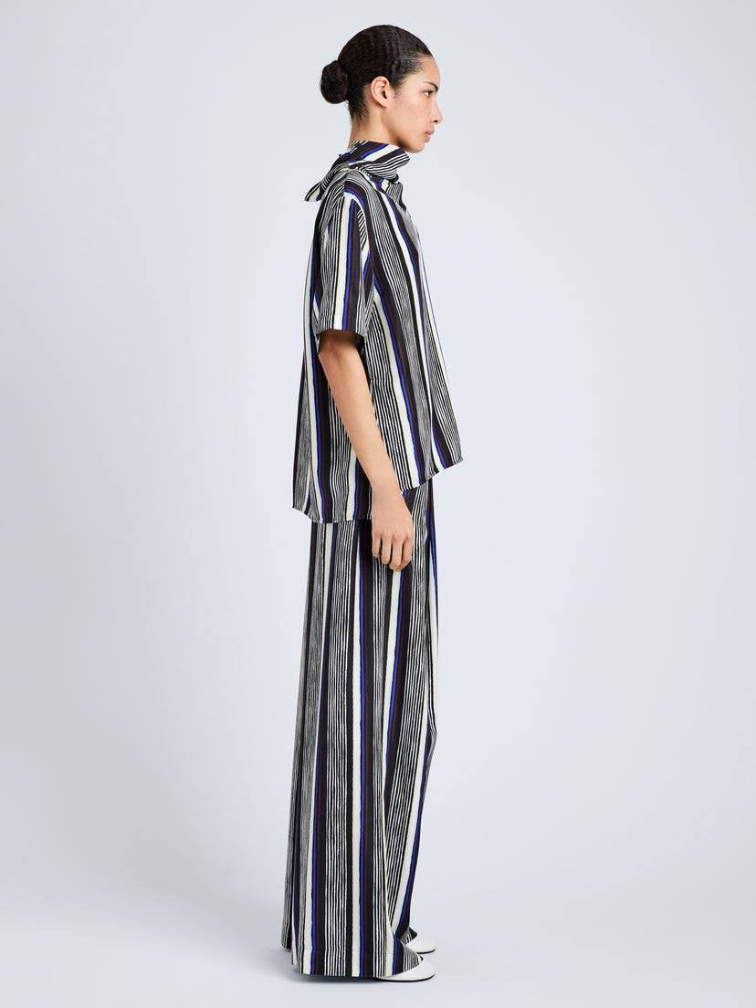 PS Amira Silk Shirt | Drawstring Pants | Striped Set