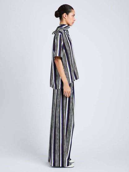 PS Amira Silk Shirt | Drawstring Pants | Striped Set