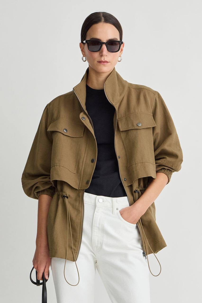 AA Long Selva Cotton-Linen Jacket