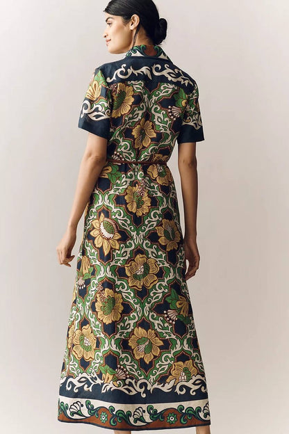 ALM Liana Linen Midi Dress Shirtdress