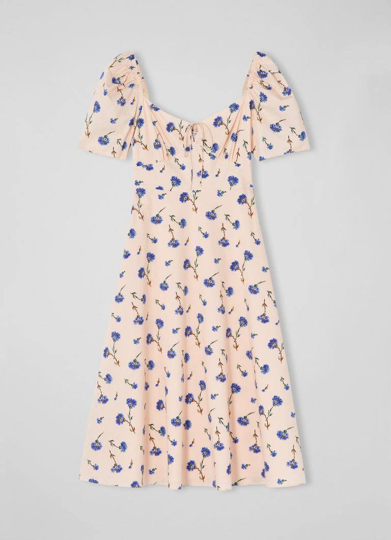 LKB Phelia Cotton-Blend Sweetheart Midi Dress