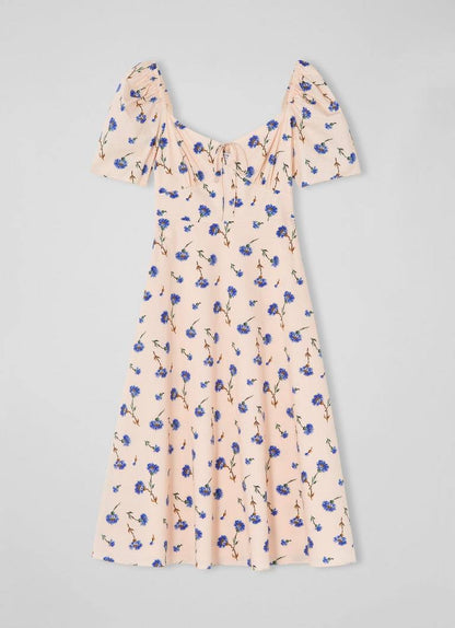 LKB Phelia Cotton-Blend Sweetheart Midi Dress