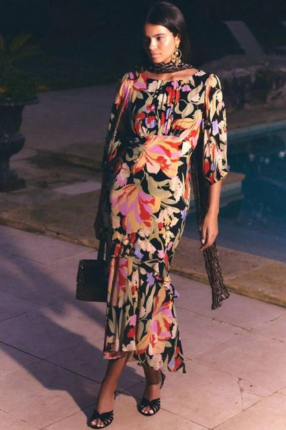 RX Cheryl Silk Midi Dress