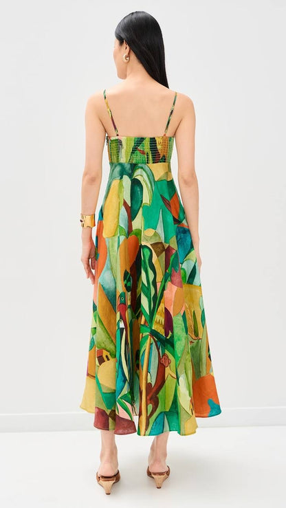 ALM Mokshini Linen Sundress Midi Dress