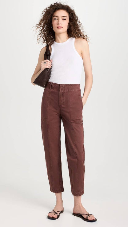 AA Mera Cotton Tapered Barrel High Waist Pants