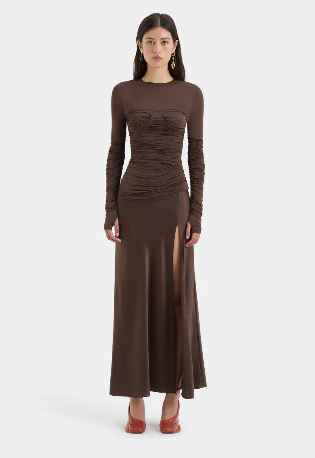 STL Alessia Draped Gown Bustier Maxi Dress