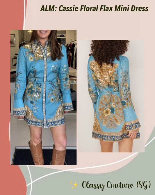 ALM Cassie Floral Linen Mini Dress
