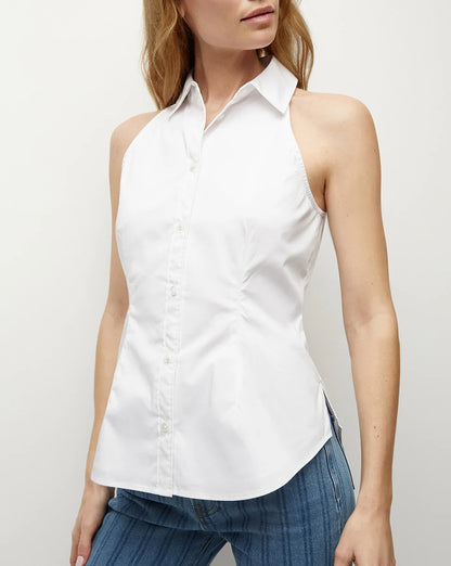 VB Harper Stretch-Cotton Poplin Top