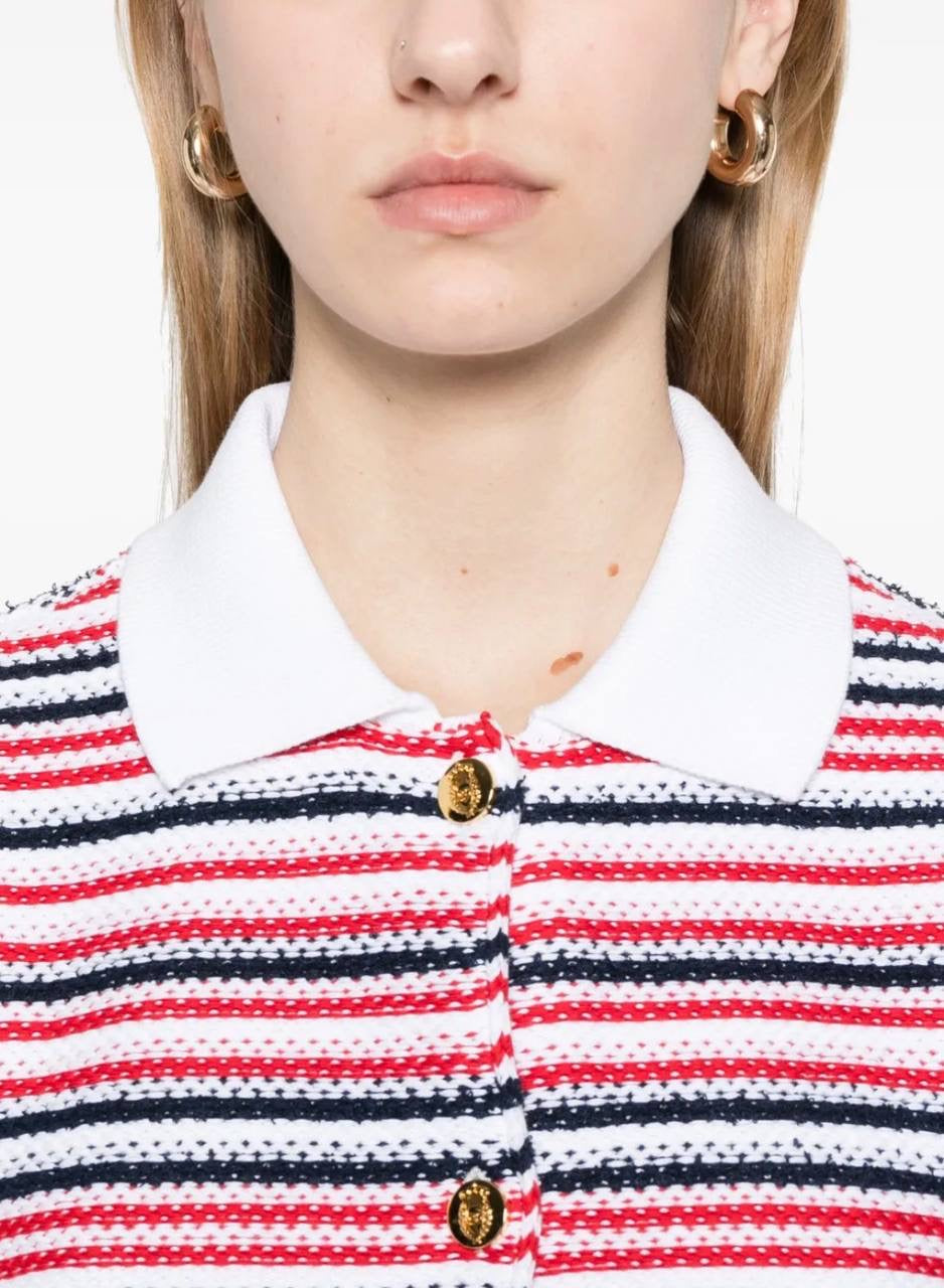 GC Striped Jacquard-knit Cotton-blend Polo Shirt