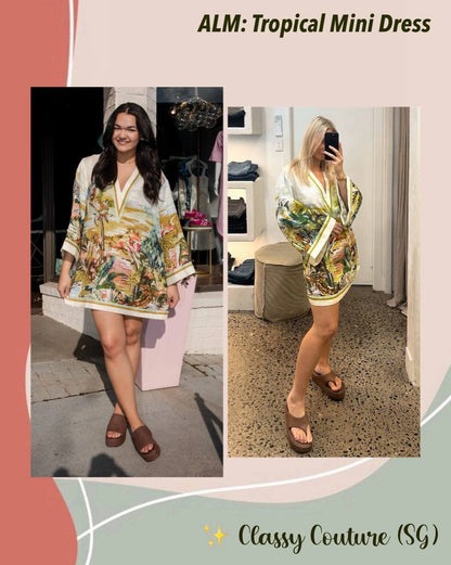 ALM Tropical Linen Shift Mini Dress
