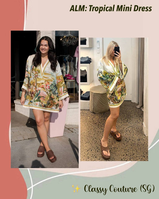 ALM Tropical Linen Shift Mini Dress