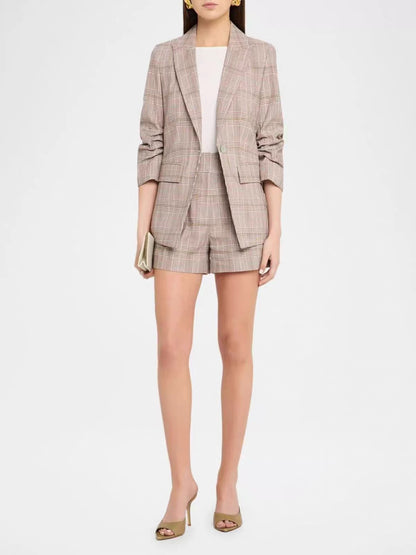 VB Clayton Plaid Dickey Jacket in Beige Raisin Multi