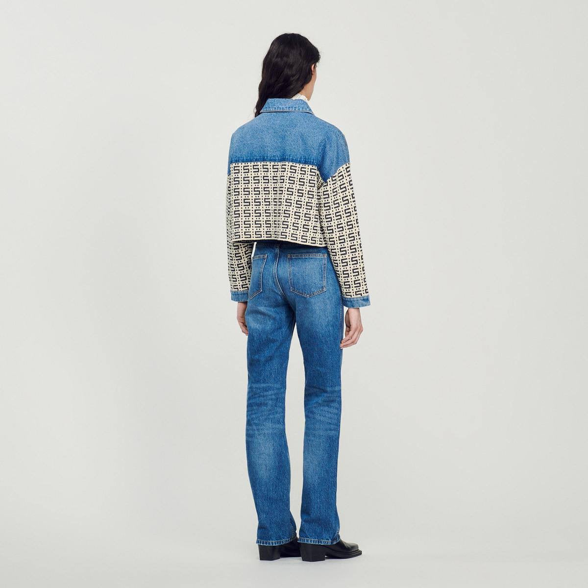 SD Cordoue Logo Jacquard Denim Cropped Jacket