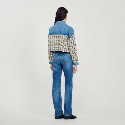 SD Cordoue Logo Jacquard Denim Cropped Jacket