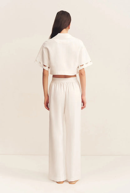SJ Birdie Scallop Linen Cami Top | Scallop Pants | Set