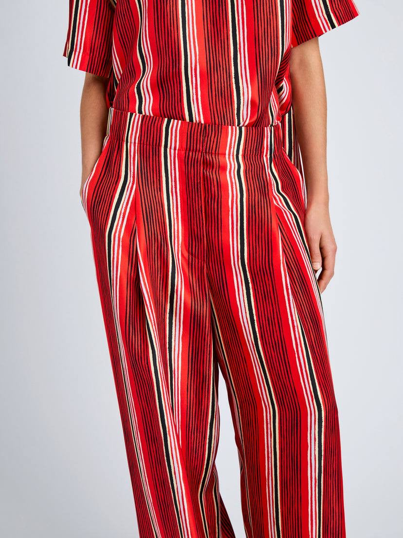 PS Amira Silk Shirt | Drawstring Pants | Striped Set