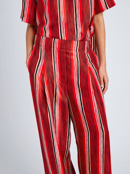 PS Amira Silk Shirt | Drawstring Pants | Striped Set