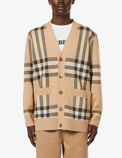 BBR Men’s / Unisex Wilmore Checked Wool Cashmere Cardigan