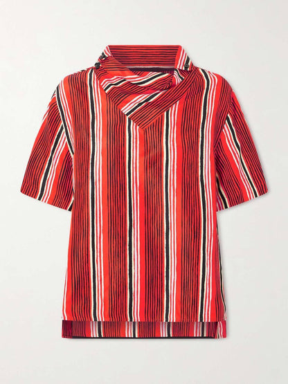 PS Amira Silk Shirt | Drawstring Pants | Striped Set