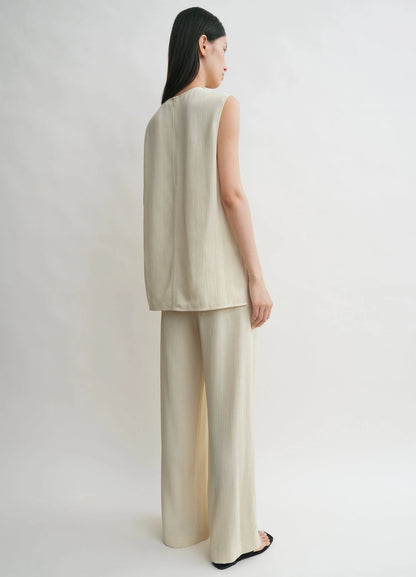 Tot Woven Stripe Top | Pants | Viscose-Linen Set