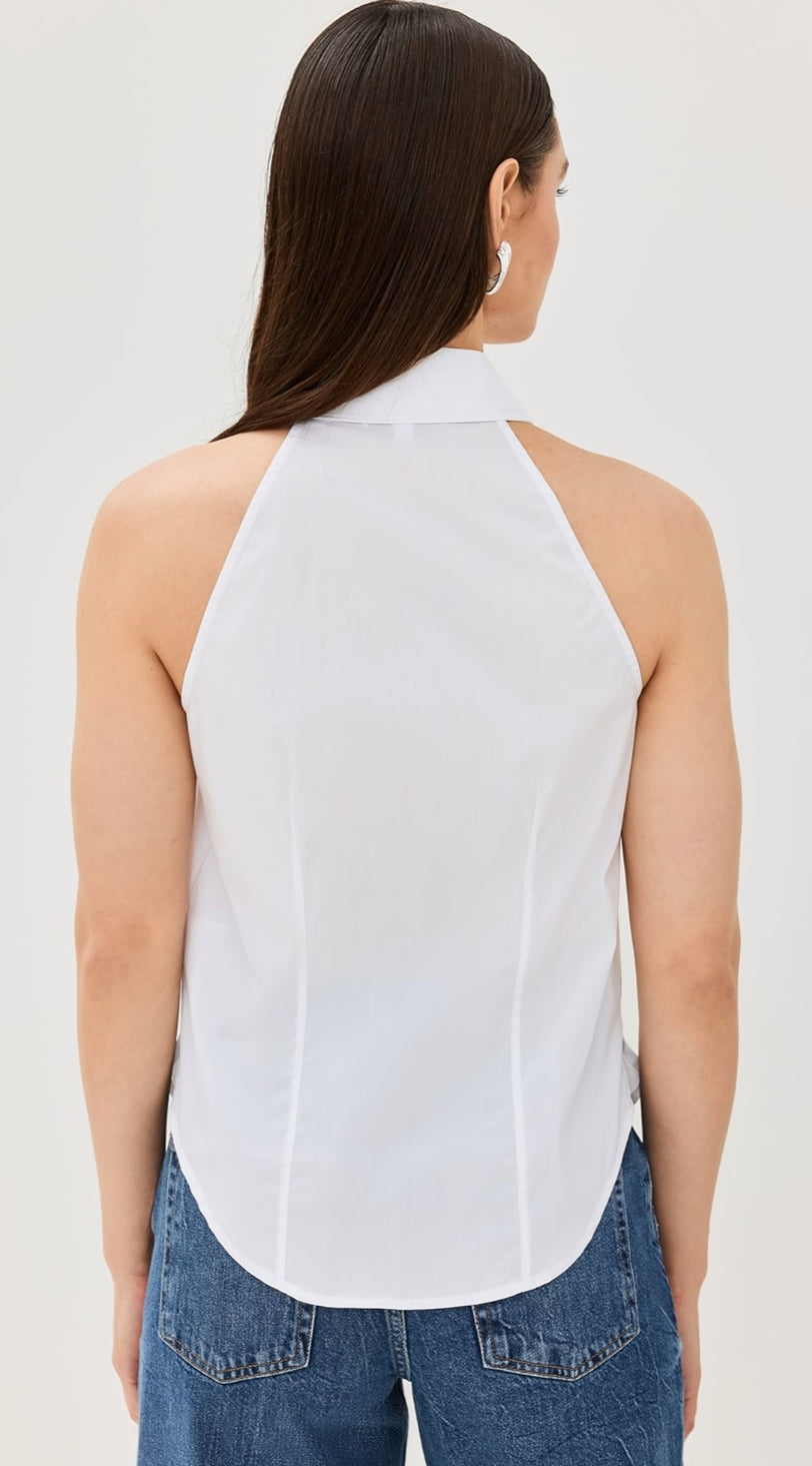 VB Harper Stretch-Cotton Poplin Top