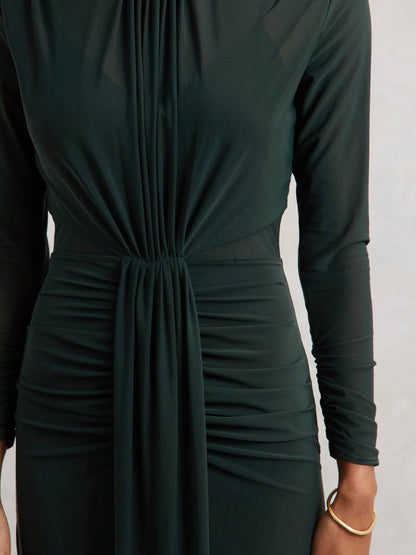 RS Danni Ruched Long-Sleeve Maxi Dress