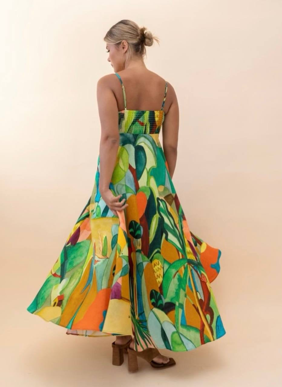 ALM Mokshini Linen Sundress Midi Dress
