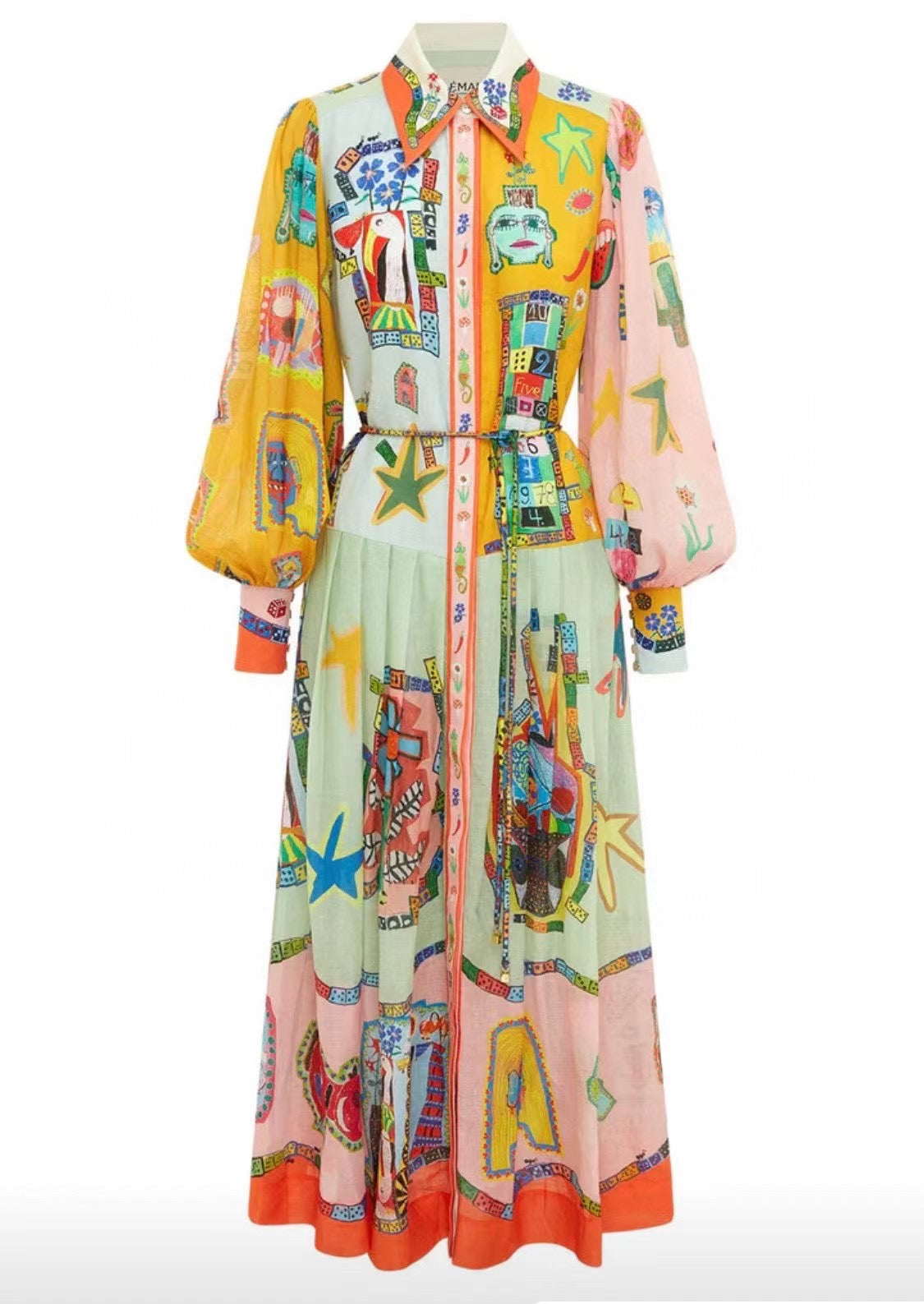 ALM Players Ramie Midi Shirtdress Dress