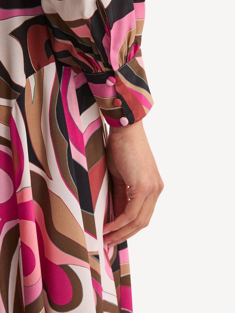 RX Marigold Silk Pussybow Maxi Dress