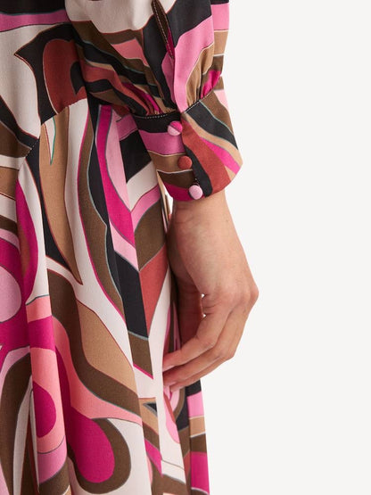 RX Marigold Silk Pussybow Maxi Dress