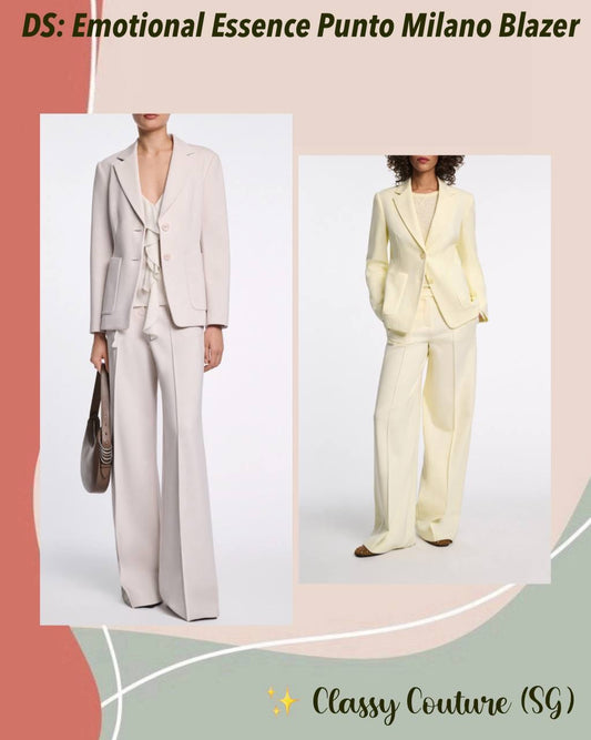 DS Emotional Essence Viscose-blend Punto Milano Fitted Blazer Jacket