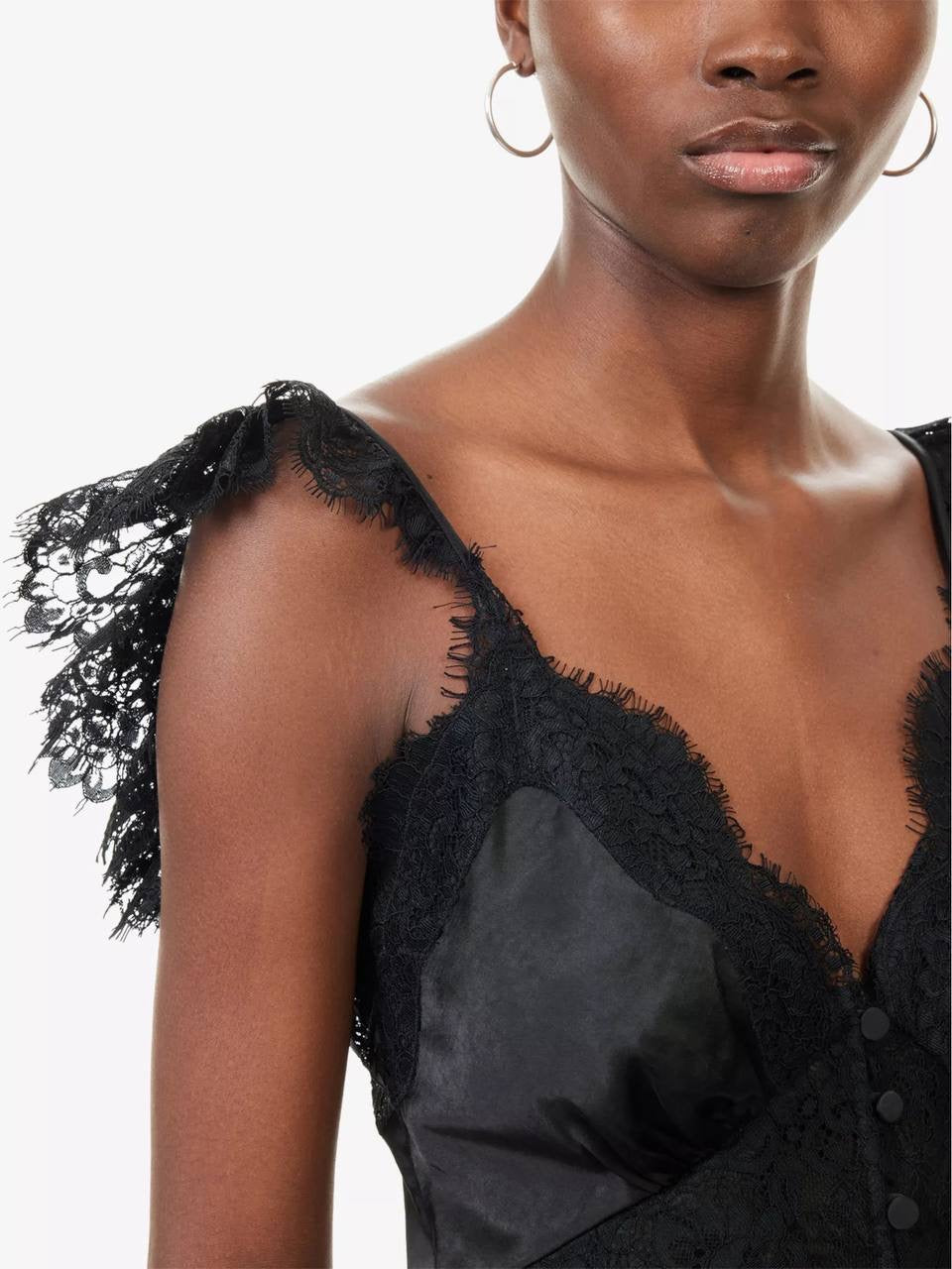 SP Black Satin Lace Top