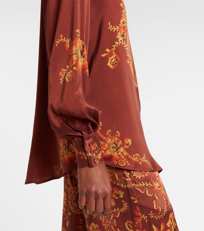 ALM Seraphina Silk Long Sleeved Shirt | Pants | Set