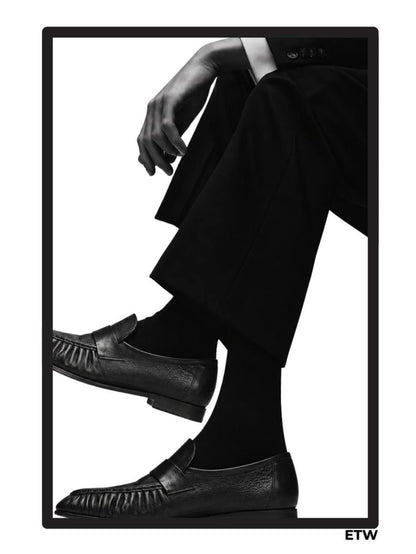 TR Soft Moccasin Lambskin Leather Loafer Shoes in Black