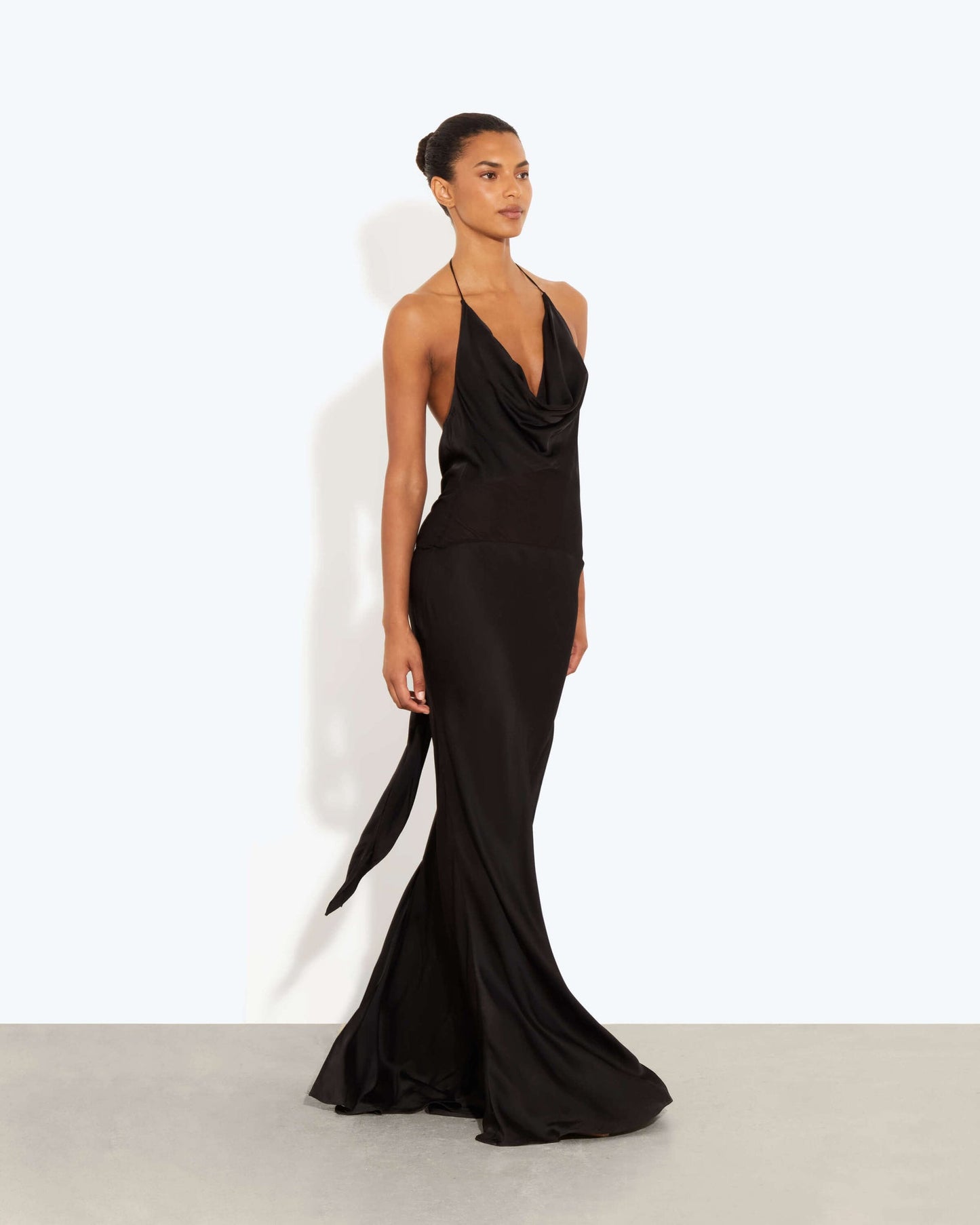 RB Orchid Cowl Halter Viscose Maxi Dress