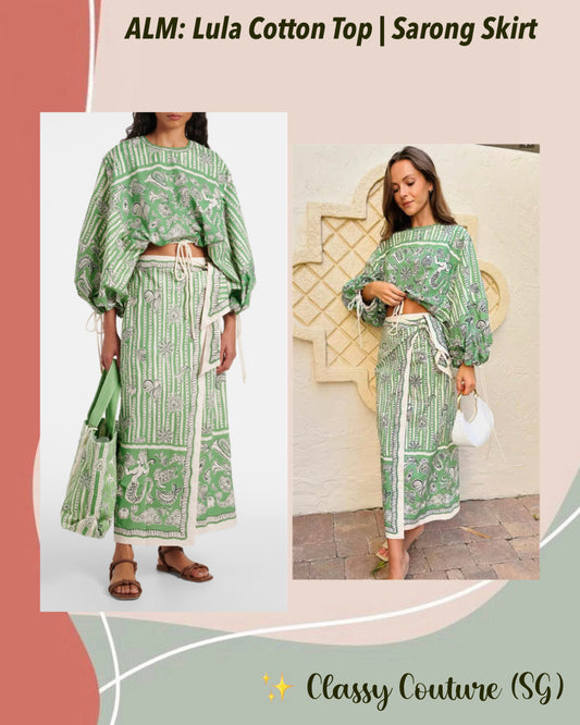ALM Lula Cotton Top | Sarong Midi Skirt | Set