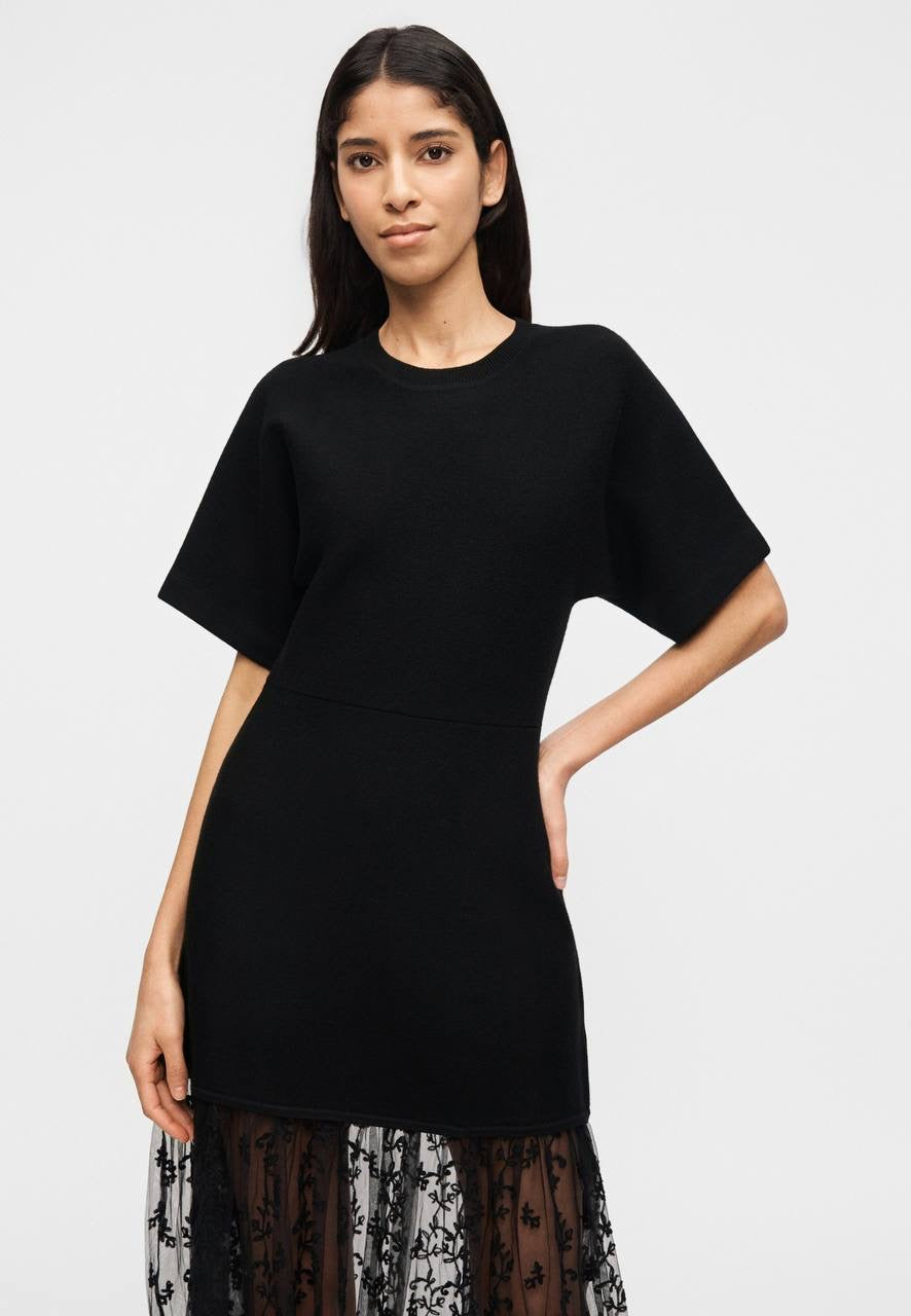 SE Diane Lace-Trimmed Merino Wool Knit Midi Maxi Dress