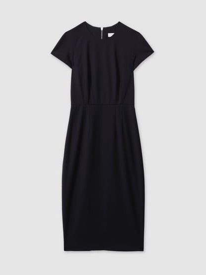 RS Serena Textured Cap Sleeve Midi Dress Wool-Stretch Blend