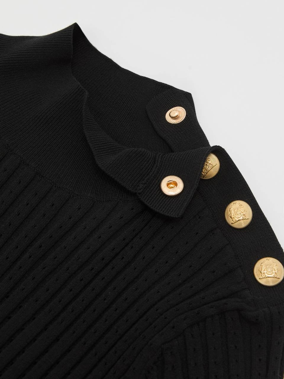 RS Harriet Button-Detail Knitted Midi Dress