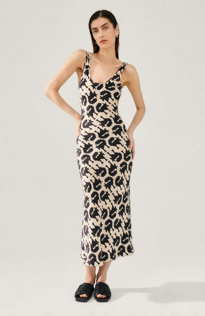 7 Prints! SL Silk Scoop Neck Midi Dress