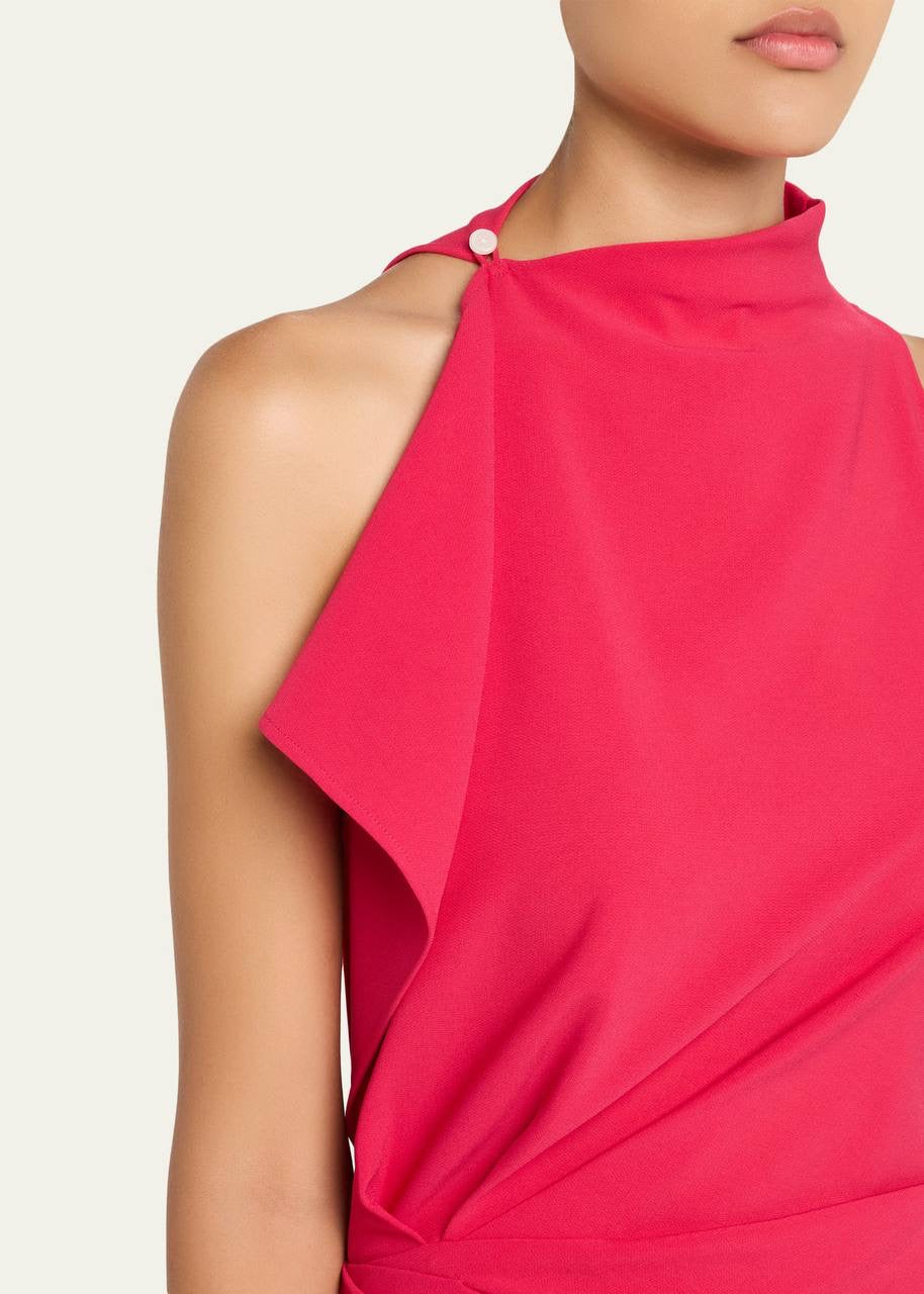 PS Devyn Draped Matte Double Crepe Maxi Dress Gown