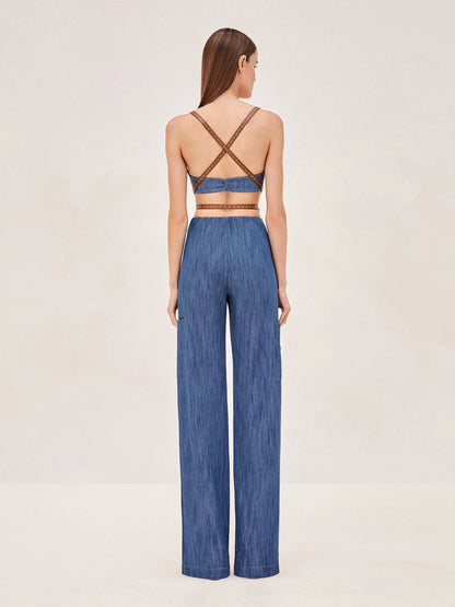 ALX Kent Wide Leg Denim Pants