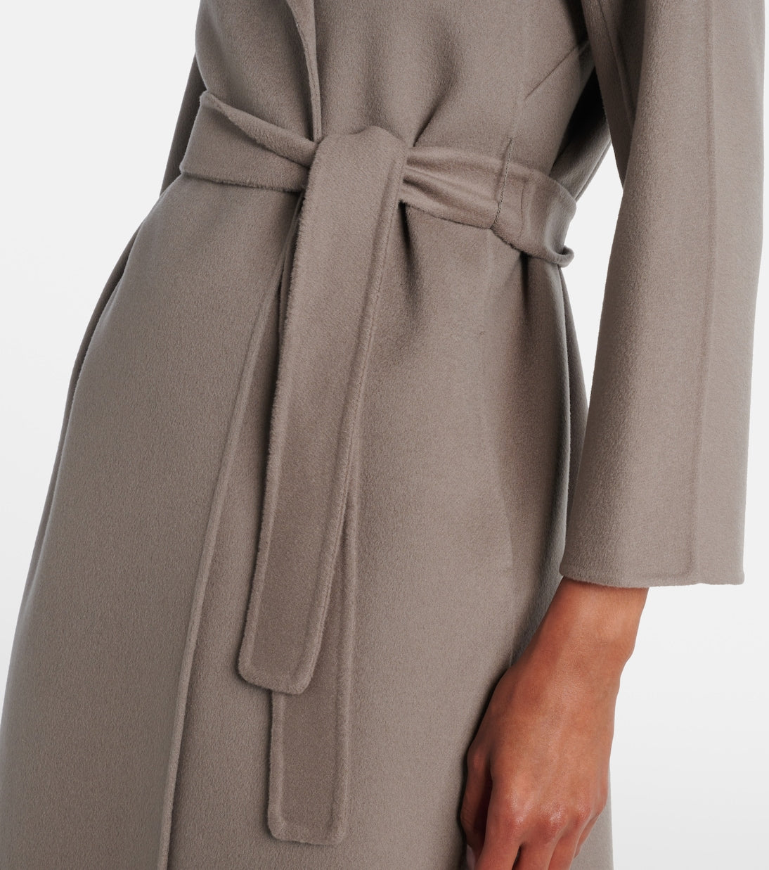 MM Esturia Wool Broadcloth Belted Midi Coat